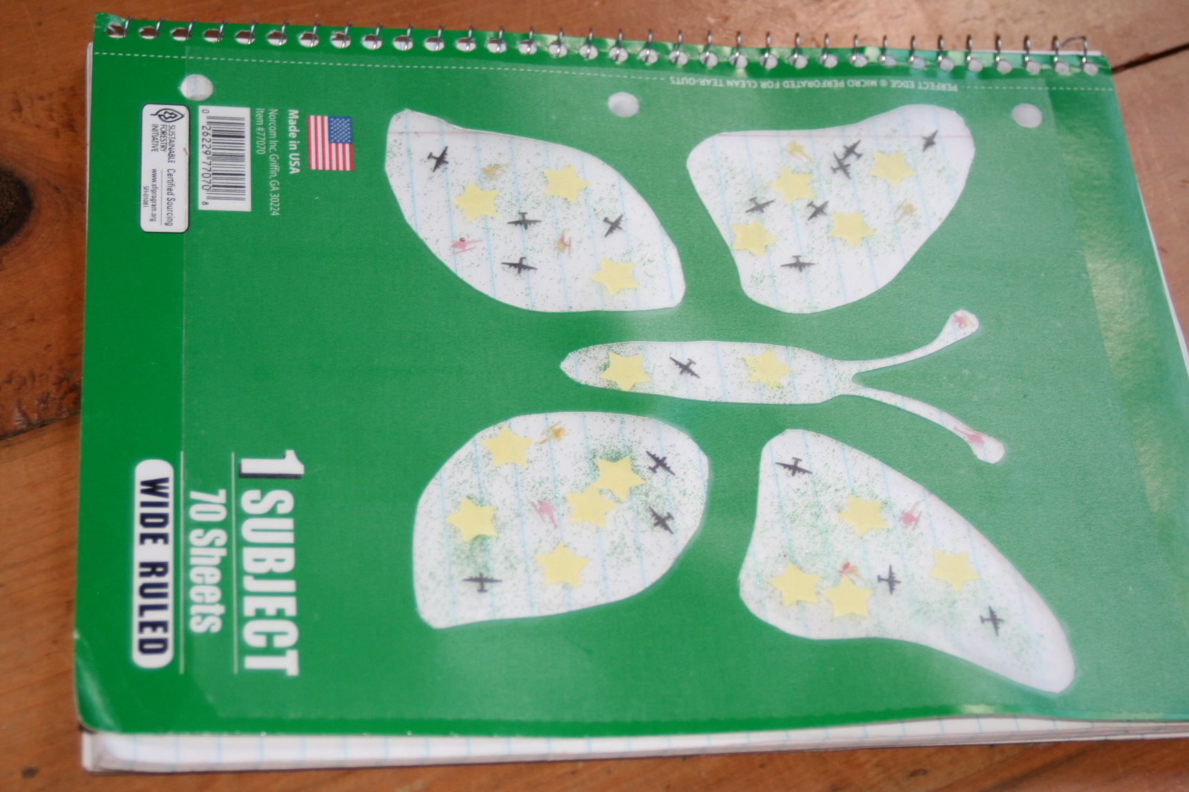 VBS crafts 2012 SKY theme- Butterfly cut-out notebooks